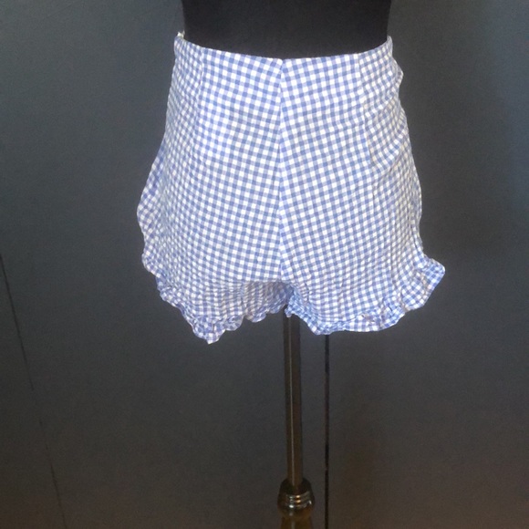 H&M blue/white checkered shorts size 8 - Picture 6 of 9